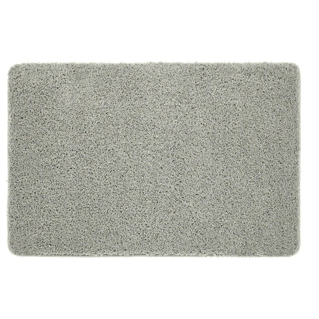 Grey textured doormat on a white background