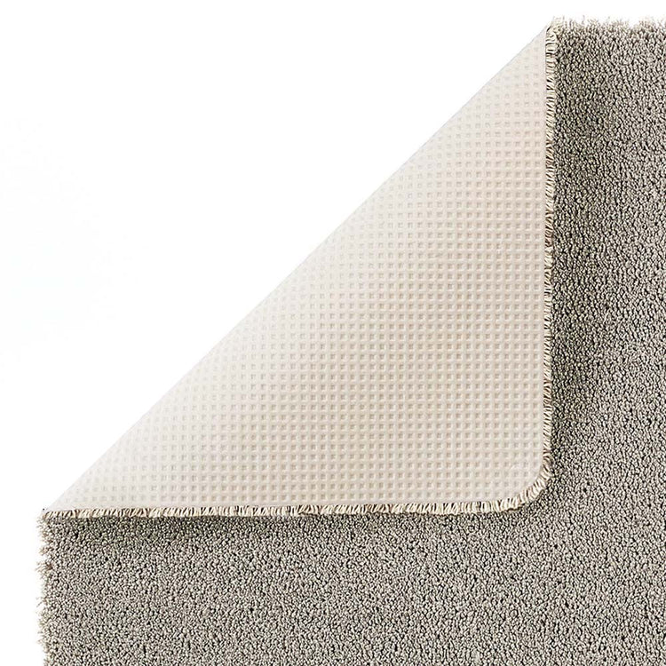 Showing backing of hug rug sense bath ghost grey