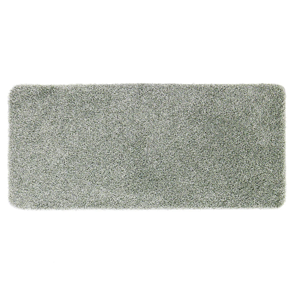 Rectangular My Rug Green Fleck rug on a white background