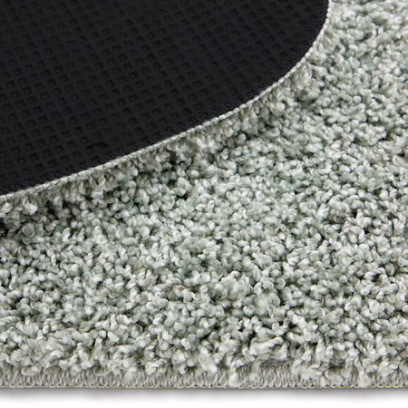 Soft 10 mm pile My Rug Green Fleck with non-slip rubber backing