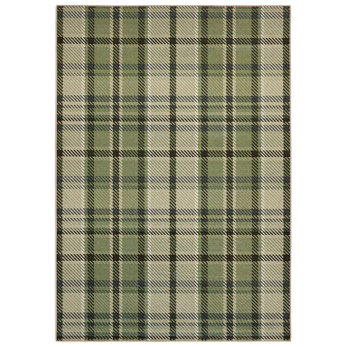Hug Rug Isla Plaid Green Eco Washable Rug full view