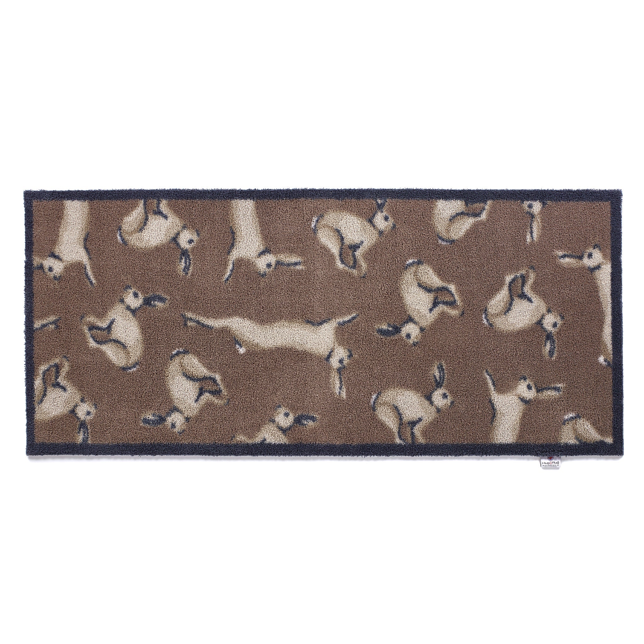 Recycled materials used in Hug Rug Hare 1

