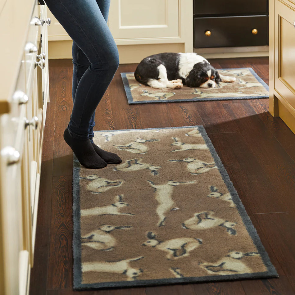 Eco-friendly washable hare-themed doormat

