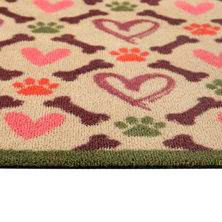 Close-up of Hug Rug Hearts & Bones soft absorbent surface

