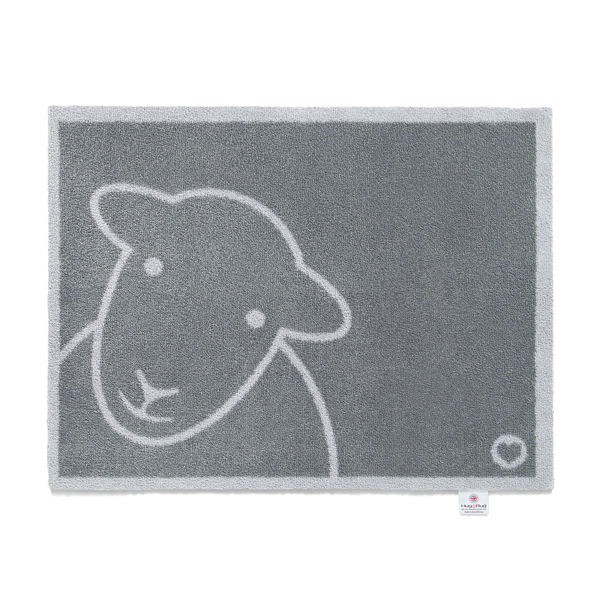 Hug Rug Hello Grey Herdy Doormat with Herdy sheep design

