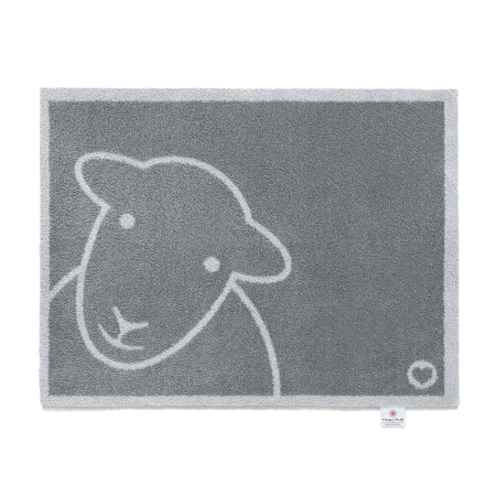 Hug Rug Hello Grey Herdy Doormat with Herdy sheep design

