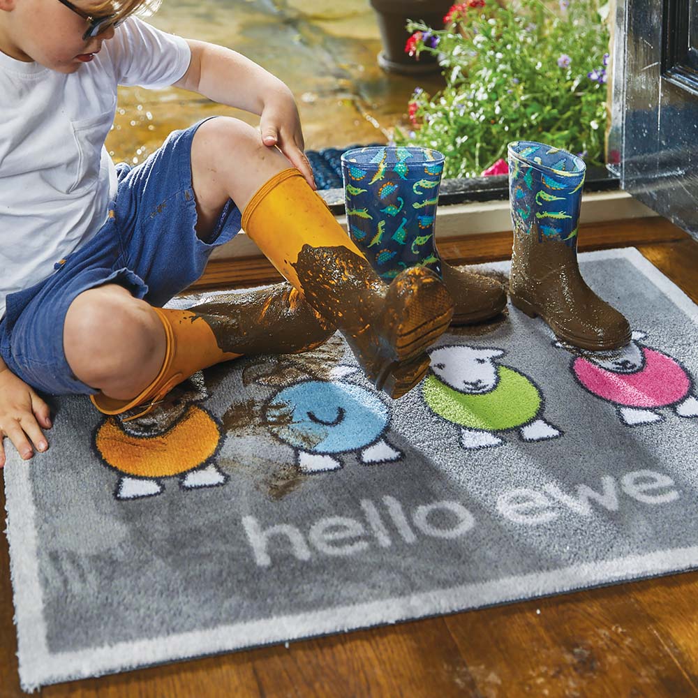 Hug Rug Hello Ewe Herdy Doormat – Eco-Friendly, Washable & Non-Slip ...