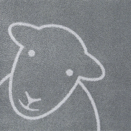 Hug Rug Hello Grey Herdy Doormat in a modern home setting

