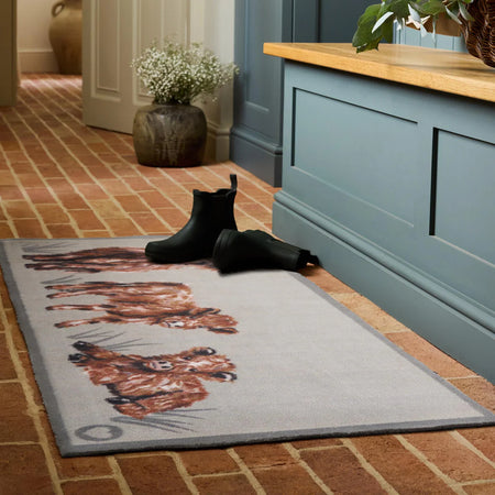 Eco-friendly doormat featuring Highland cow artwork