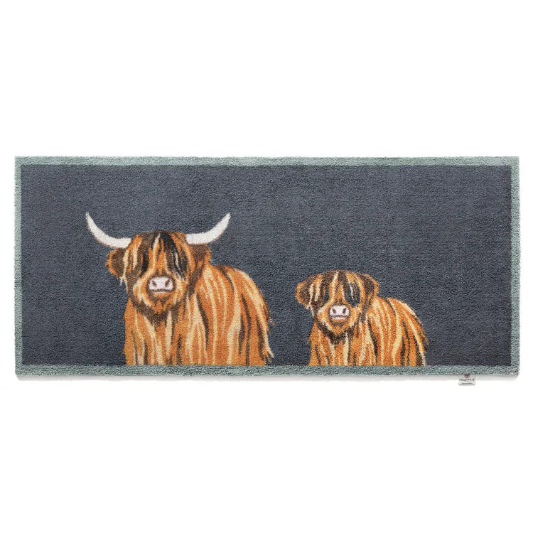 Hug Rug Animal Highland 1 Indoor Barrier Mat – Highland Cow Design Eco-Friendly Washable Mat