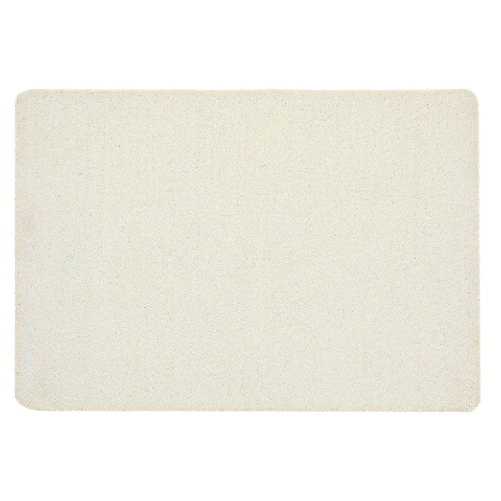 Rectangular beige rug on a white background