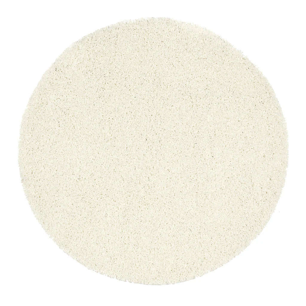 My Rug Ivory washable long pile round rug