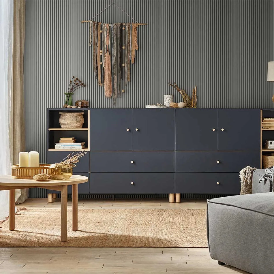 linerio s-line grey decorative slat panel 2.65m

