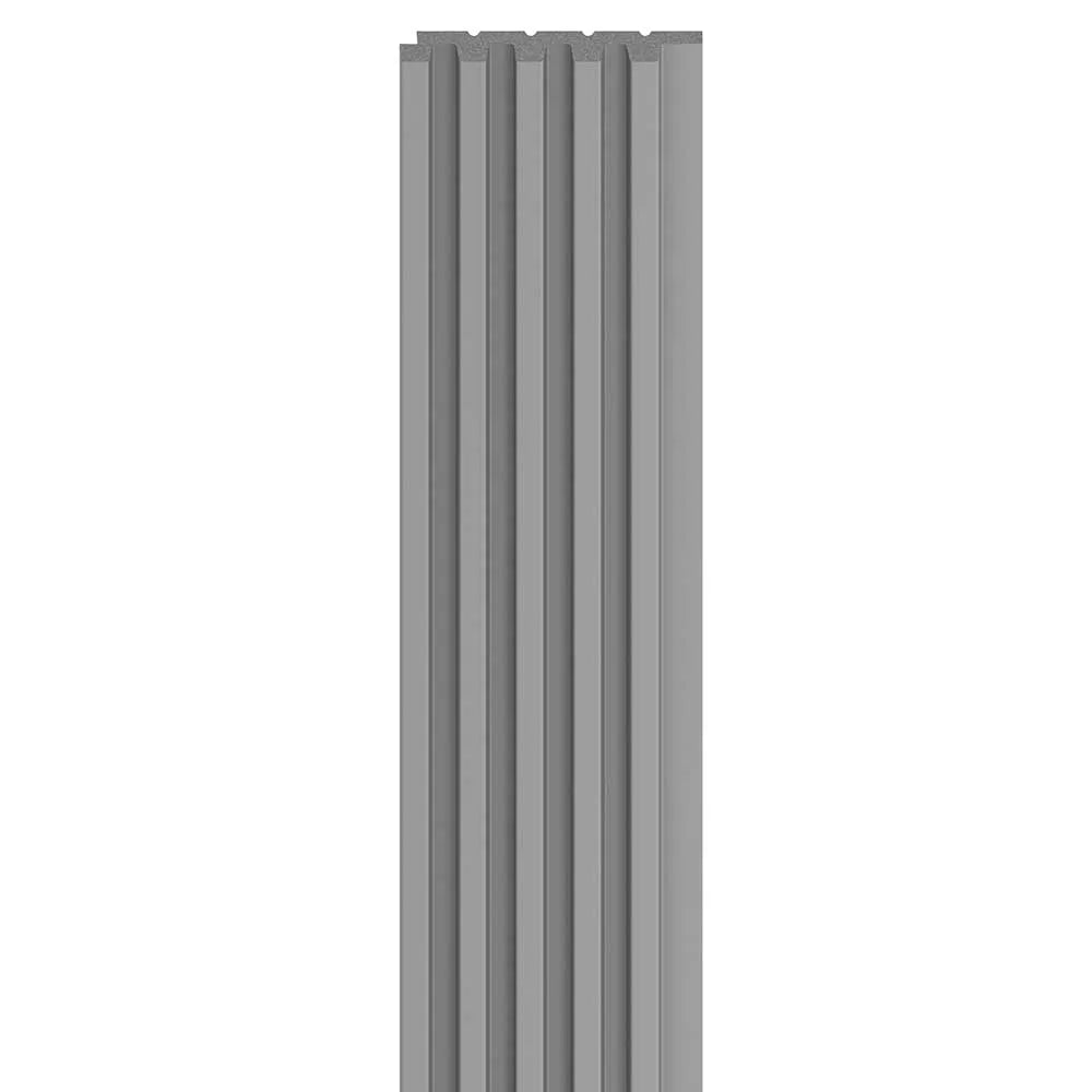 Gray Ridged Slats Linerio S-Line Grey Slat Panel – 2.65m | Soft Grey Decorative Wall ...