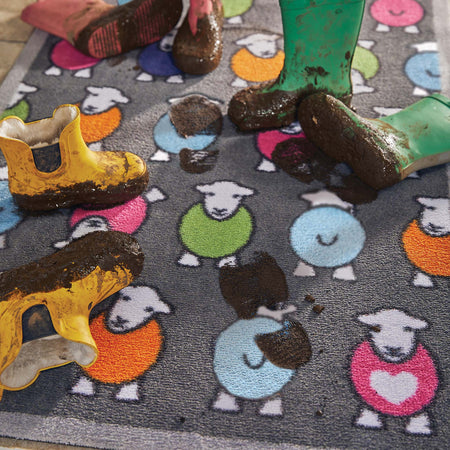 Hug Rug Runner with Colourful Sheep Design