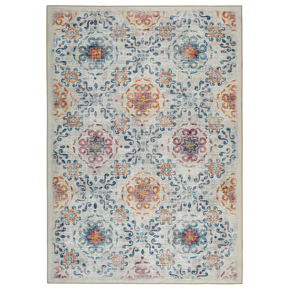 Hug Rug Modern Damask Eco Washable Rug full view