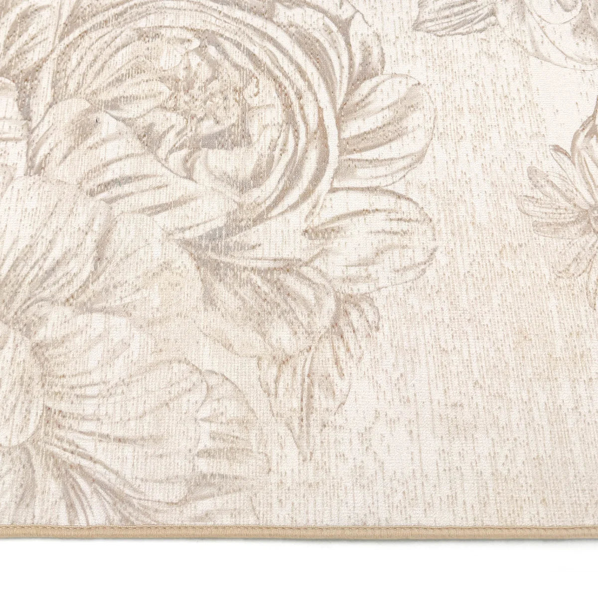 Close-up of hand-drawn floral toile design

