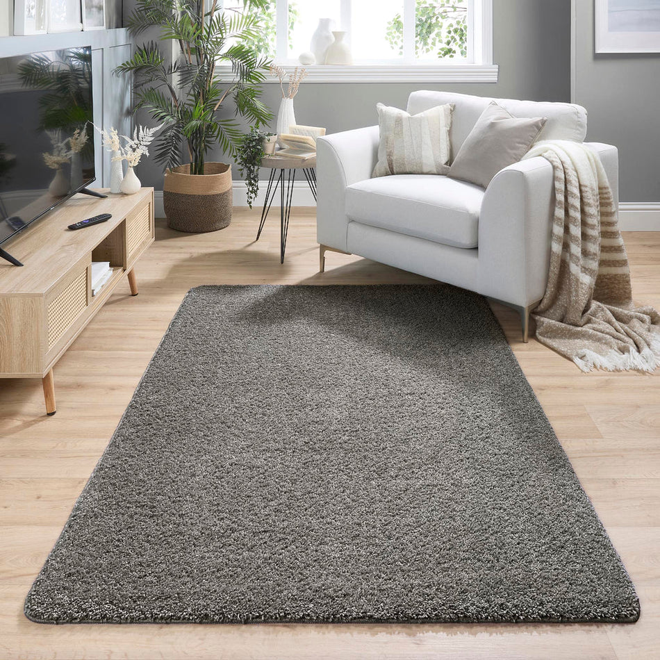 My Rug – Grey Fleck (Washable, Stain-Resistant, Long Pile Rug)