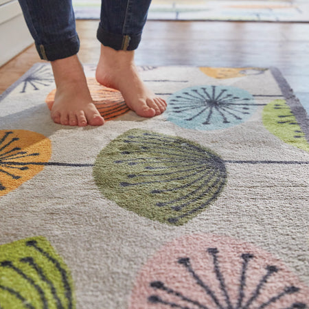 Eco-friendly doormat with beige and grey tones

