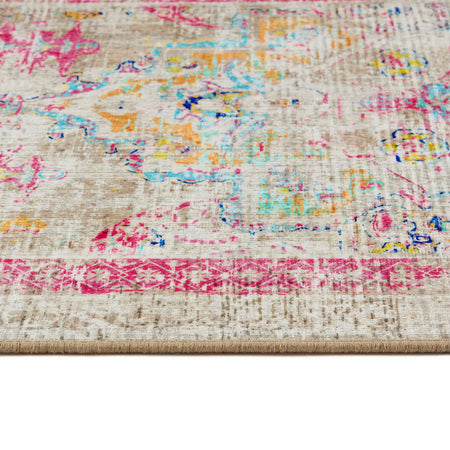 Multicolored abstract pattern on a textured surface