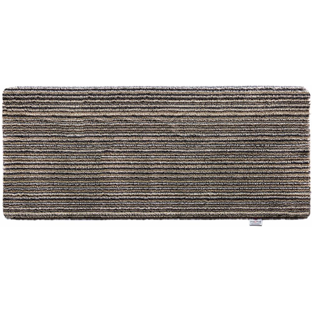 Rectangular runner with a striped pattern on a white background