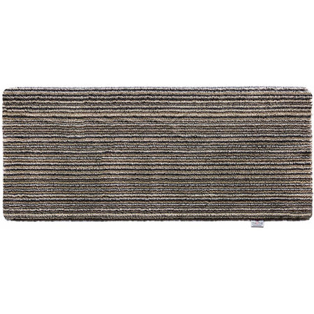 Rectangular runner with a striped pattern on a white background