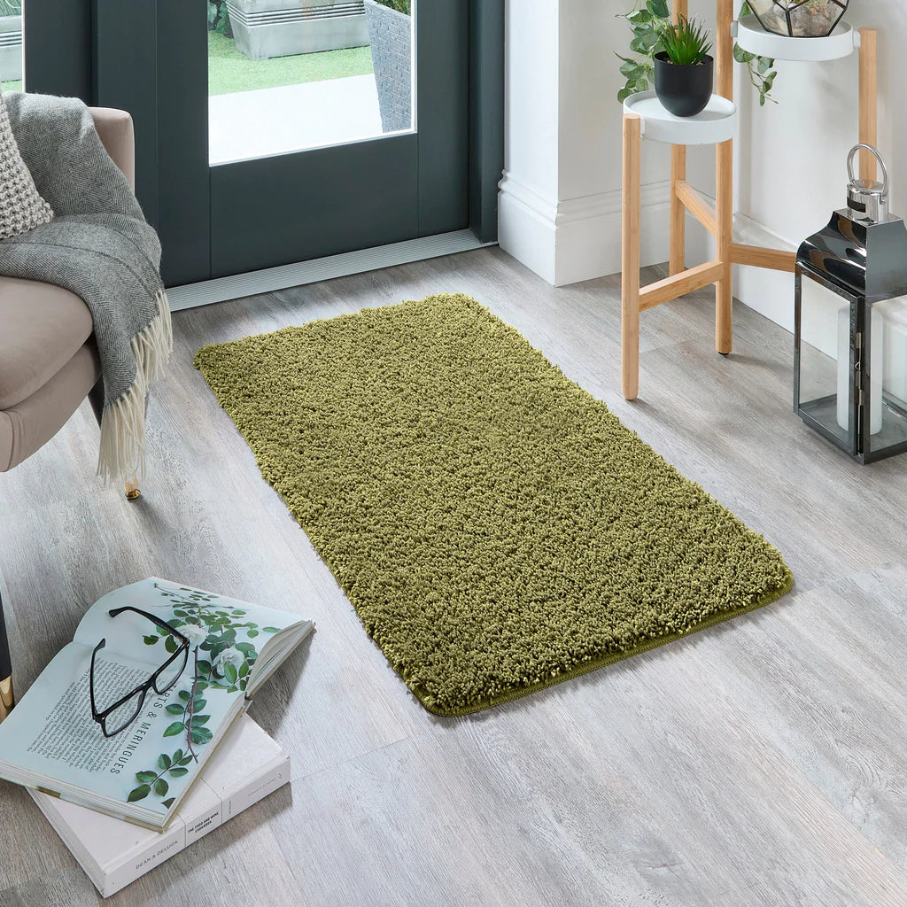 My Rug Olive in hallway – durable, fade-resistant design