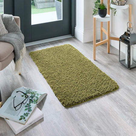 My Rug Olive in hallway – durable, fade-resistant design