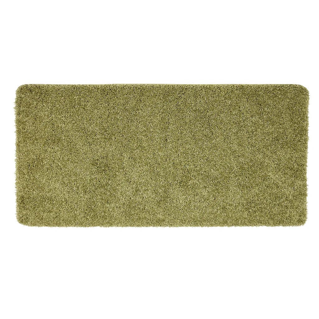 Olive green My Rug styled in modern bedroom