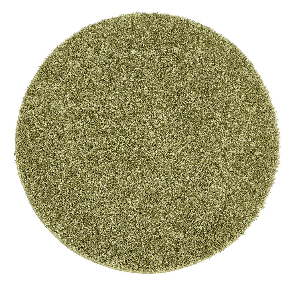 My Rug Olive shaggy washable long pile round rug