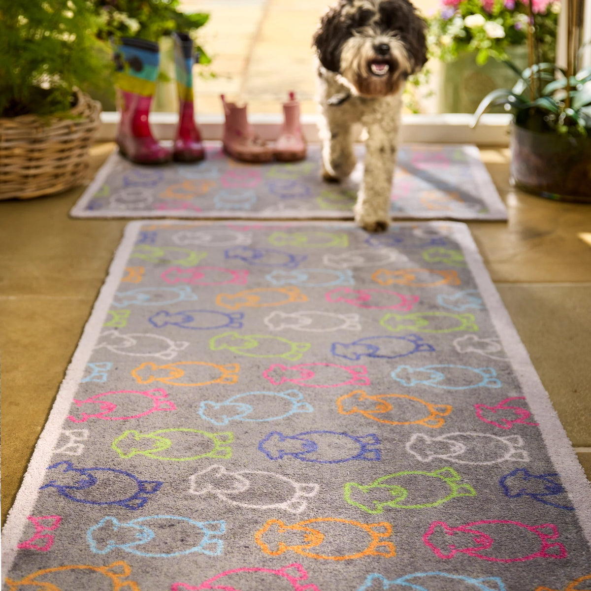 Hug Rug Outline Herdy Doormat in a modern home setting

