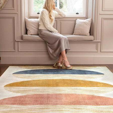 Textured design featuring mocha, mustard, and pink tones

