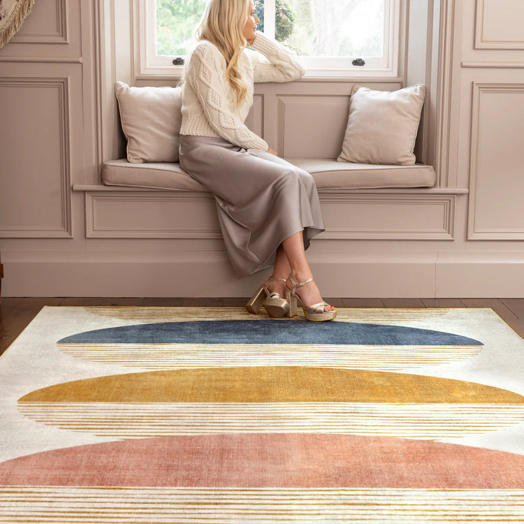 Textured design featuring mocha, mustard, and pink tones

