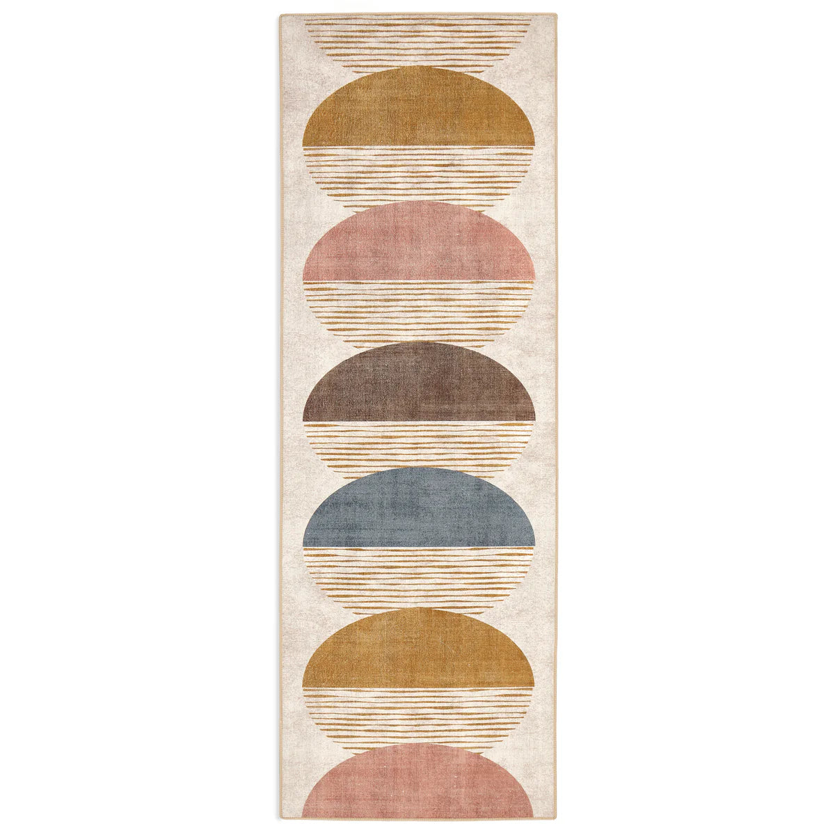 Hug Rug Oval Eclipse modern rug runner with overlapping ovals

