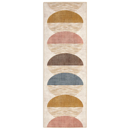 Hug Rug Oval Eclipse modern rug runner with overlapping ovals

