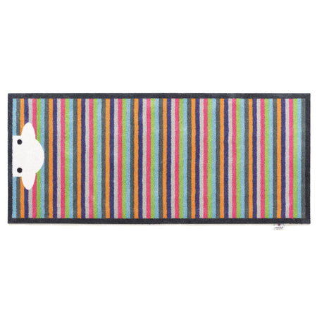 Recycled materials used in Hug Rug Peep Stripe Herdy runner