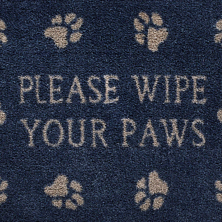 Close-up of Hug Rug Pet 10 featuring fun paw prints and bone design on absorbent recycled fabric