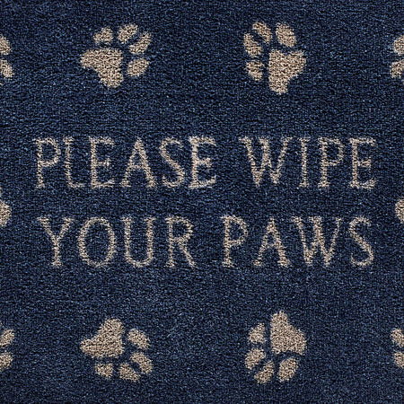 Close-up of Hug Rug Pet 10 featuring fun paw prints and bone design on absorbent recycled fabric