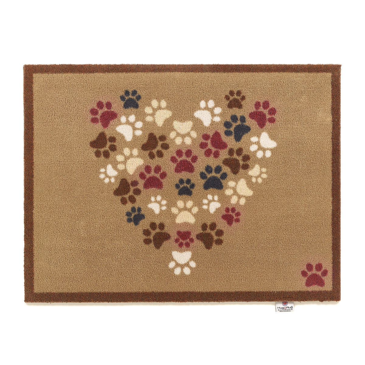 Hug Rug Pet 45 beige heart pawprints doormat

