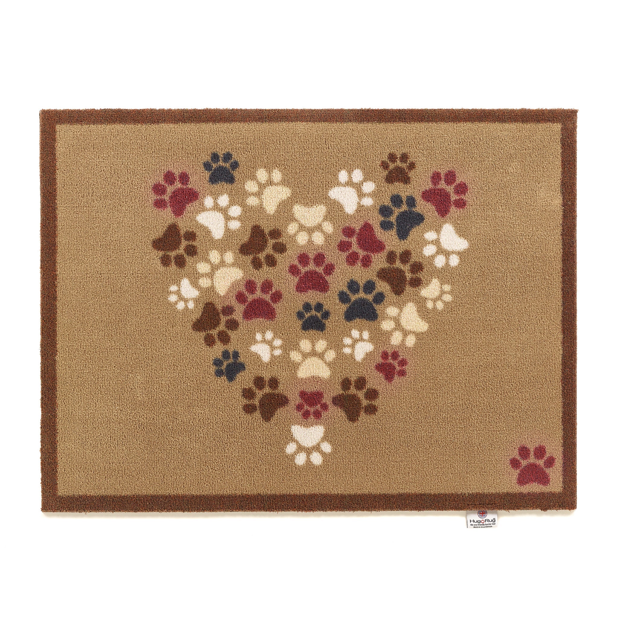 Hug Rug Pet 45 beige heart pawprints doormat

