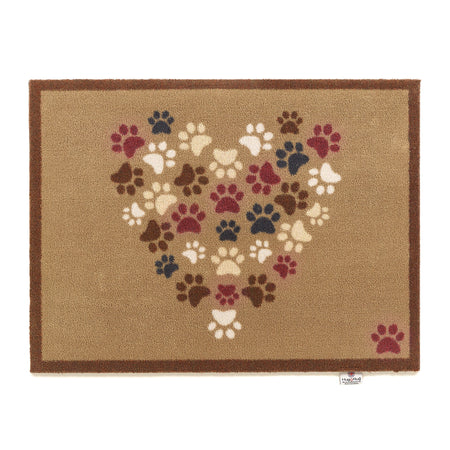 Hug Rug Pet 45 beige heart pawprints doormat

