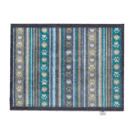 Hug Rug Pet 80 doormat with beige, blue, and grey stripes

