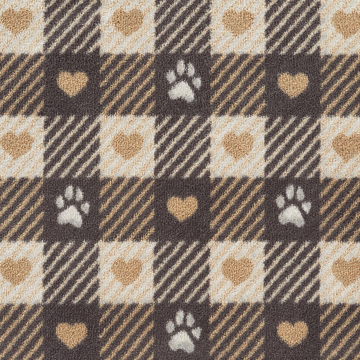 Neutral coloured doormat for dogs with charcoal border

