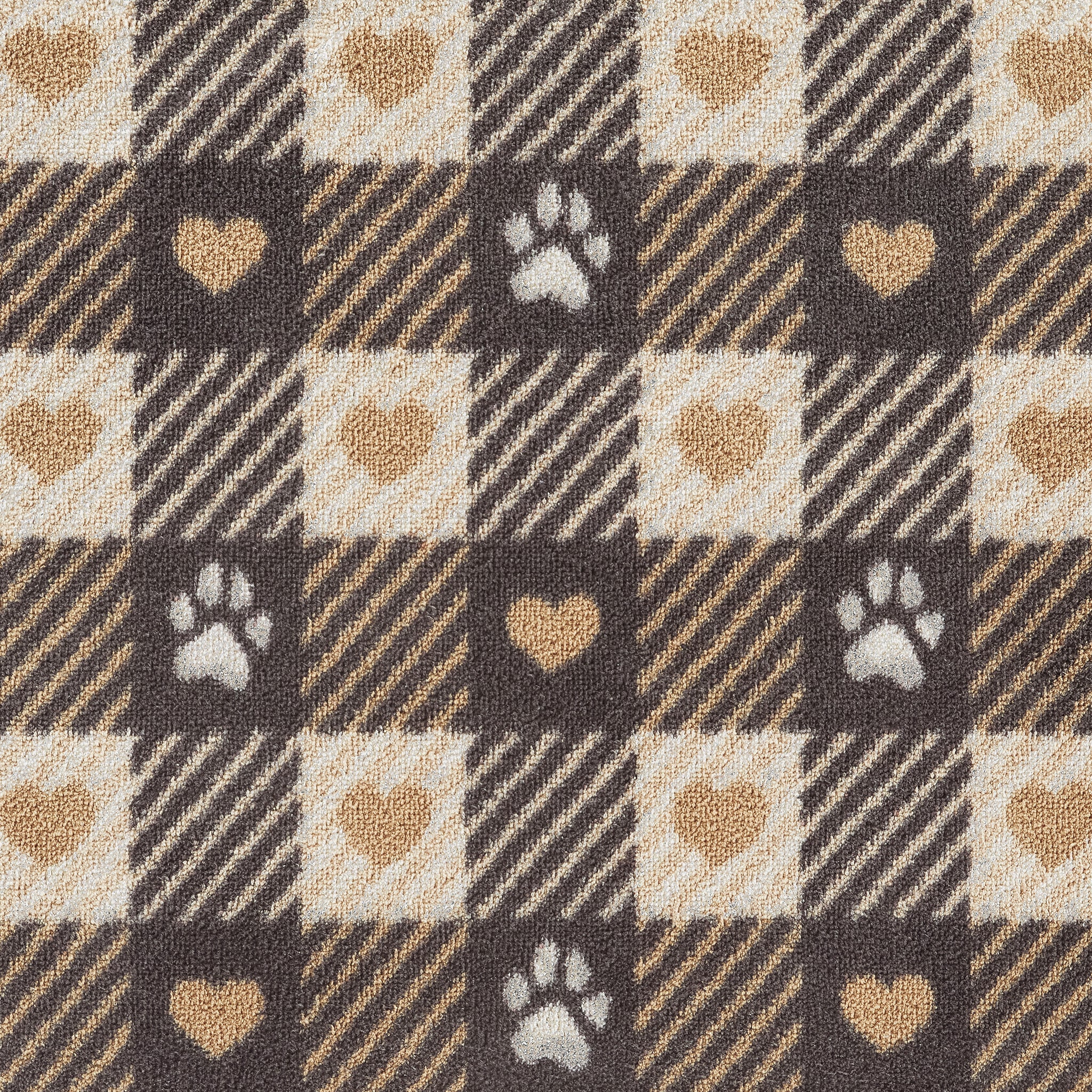 Neutral coloured doormat for dogs with charcoal border

