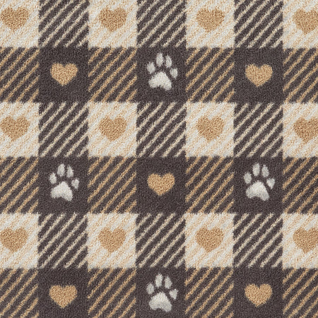 Neutral coloured doormat for dogs with charcoal border

