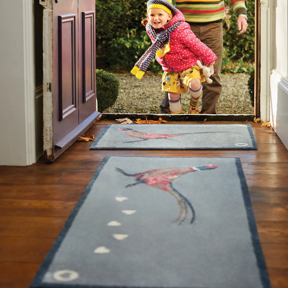 eco-friendly washable doormat with pheasant design

