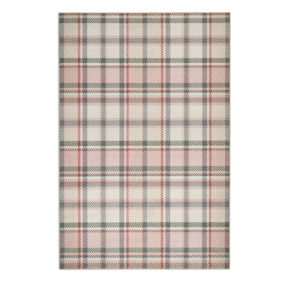 Hug Rug Isla Plaid Pink Eco Washable Rug – Soft Pink Check