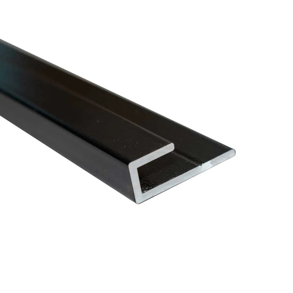 black aluminium finishing profile 2600mm

