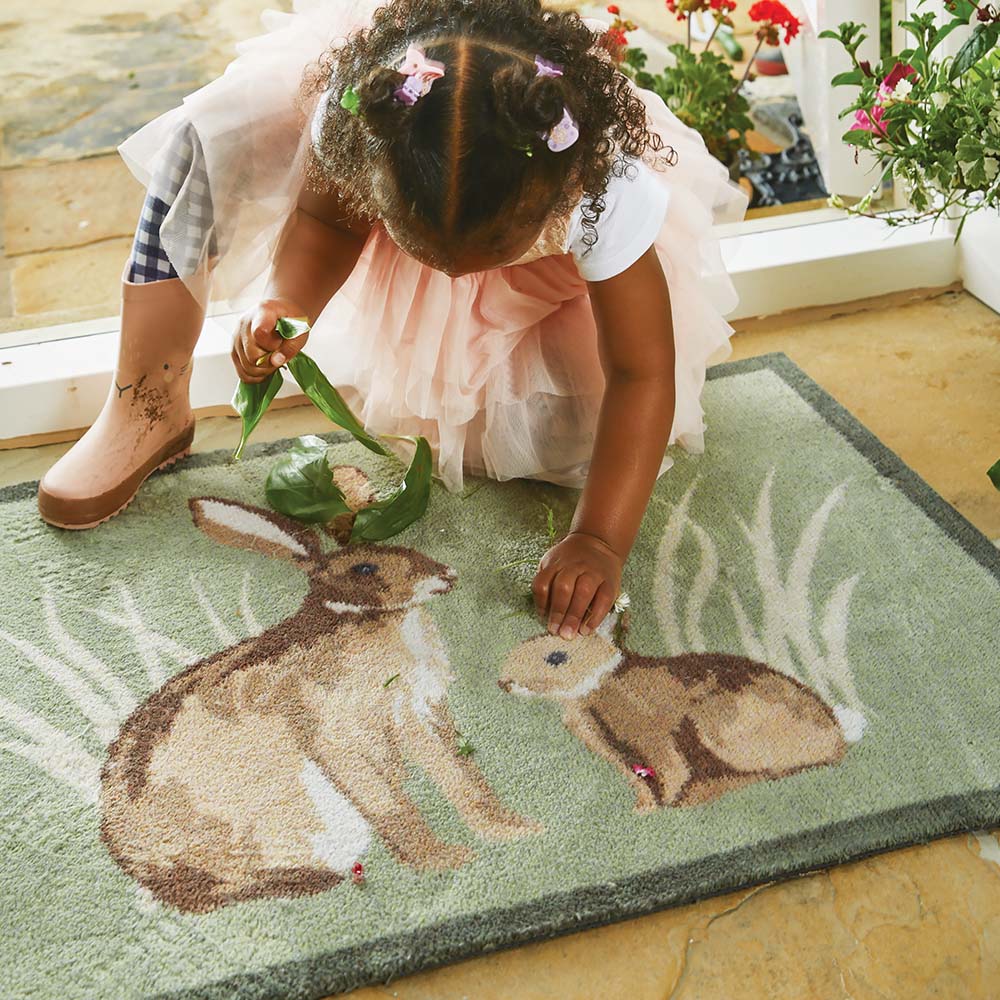 Close-up of Hug Rug Rabbit 1's non-slip backing

