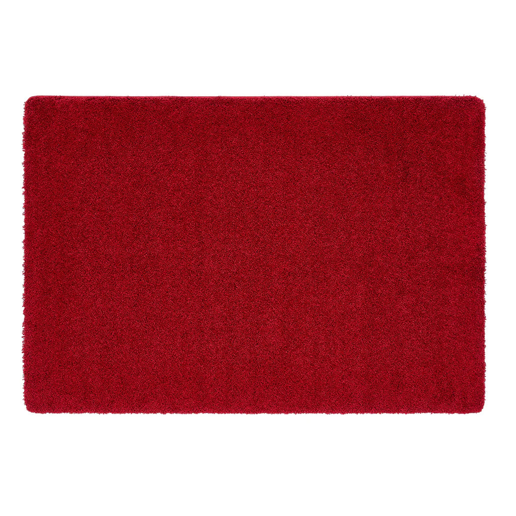 Red rectangular rug on a white background